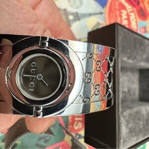 Gucci Silver Swivel Watch